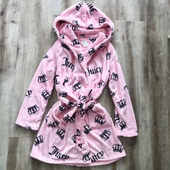 Juicy Couture, Womens, Plush, Shawl, Collar Robe, Pink, Crown Logo, Size S, NEW - Picture 3 of 13